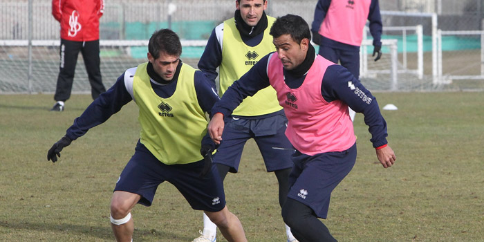Raúl Manasé y Pablo Gómez, en un entrenamiento.